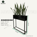 Walkway Black Metal Planter Rectangular